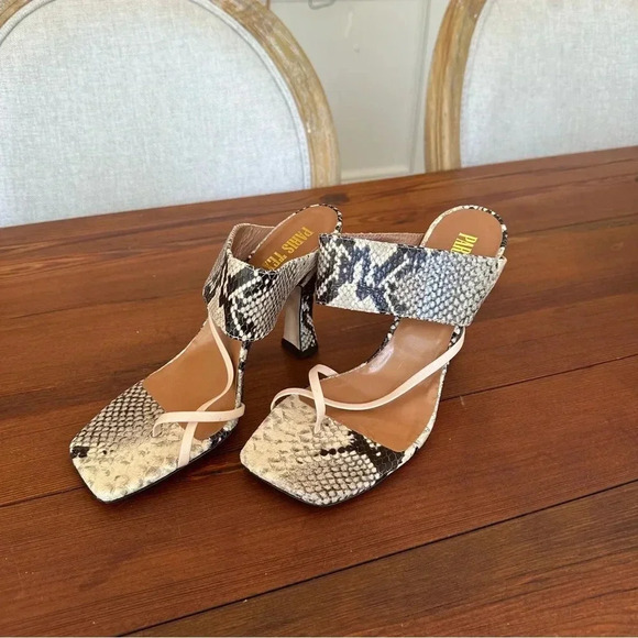 Paris Texas Snake Skin Crossover heeled sandal NWOT - Picture 3 of 4